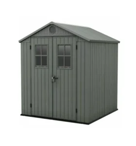 Casetta da giardino keter "darwin 6x6" in evotech+ colore verde con porta battente doppia 190x183x221 cm