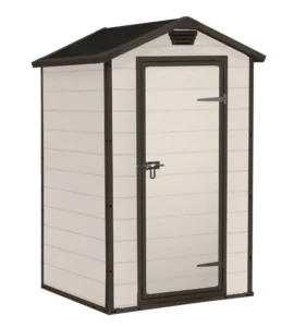 Casetta da giardino keter manor in resina colore beige con porta battente singola 129x103x196 cm