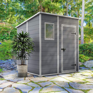 CASETTA DA GIARDINO IN RESINA CON PAVIMENTO COLORE GRIGIO - CM 184X185X200H - MANOR PENT 6X6 KETER - foto 2