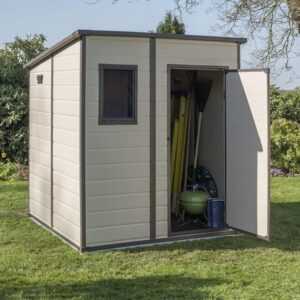 CASETTA DA GIARDINO IN POLIPROPILENE CON PAVIMENTO E FINESTRA COLORE BEIGE - CM 183X185X200H - MANOR 6X6 KETER - foto 2