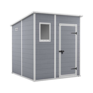 CASETTA DA GIARDINO IN RESINA CON PAVIMENTO COLORE GRIGIO - CM 184X185X200H - MANOR PENT 6X6 KETER