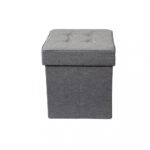 POUF CONTENITORE QUADRATO IN STOFFA GRIGIO - foto 9