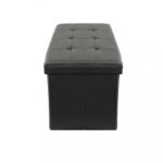 POUF CONTENITORE RETTANGOLARE IN ECOPELLE NERO - foto 8
