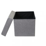 POUF CONTENITORE QUADRATO IN STOFFA GRIGIO - foto 6