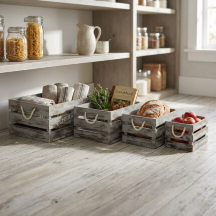SET DI 4 CASSETTE IN LEGNO PATRICIA