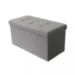 POUF CONTENITORE RETTANGOLARE IN STOFFA GRIGIO - foto 3
