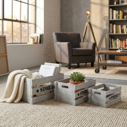 SET DI 3 CASSETTE IN LEGNO SÉLINE