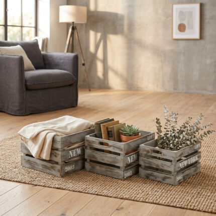 SET DI 3 CASSETTE IN LEGNO THÉA - foto 2
