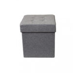 POUF CONTENITORE QUADRATO IN STOFFA GRIGIO - foto 8