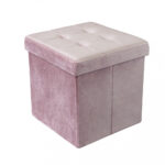 POUF CONTENITORE QUADRATO IN VELLUTO ROSA - foto 3