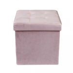 POUF CONTENITORE QUADRATO IN VELLUTO ROSA - foto 7